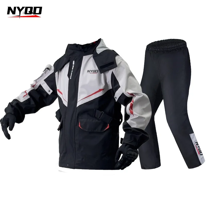 Cycling Rain Jacket Commute - Motorrad-Regenmantel-Set, Regenhose, Ganzkörper-Regenschutz, wasserdichte Jacke für