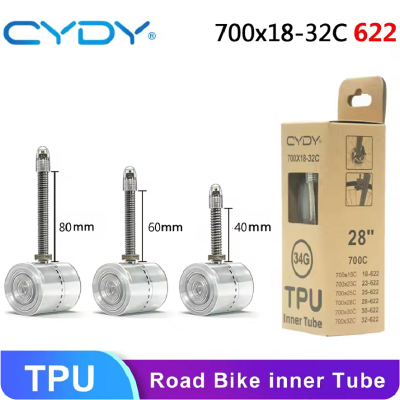 Inner Tube 700C - CYDY Rennrad-TPU-Schlauch 700C x 18C-32C Fahrradreifen