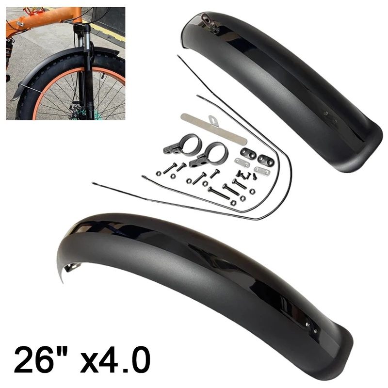 Fender Mudguard Set - Schwarze Fahrradschutzbleche für Fatbikes, Schmutzfänger-Set 26
