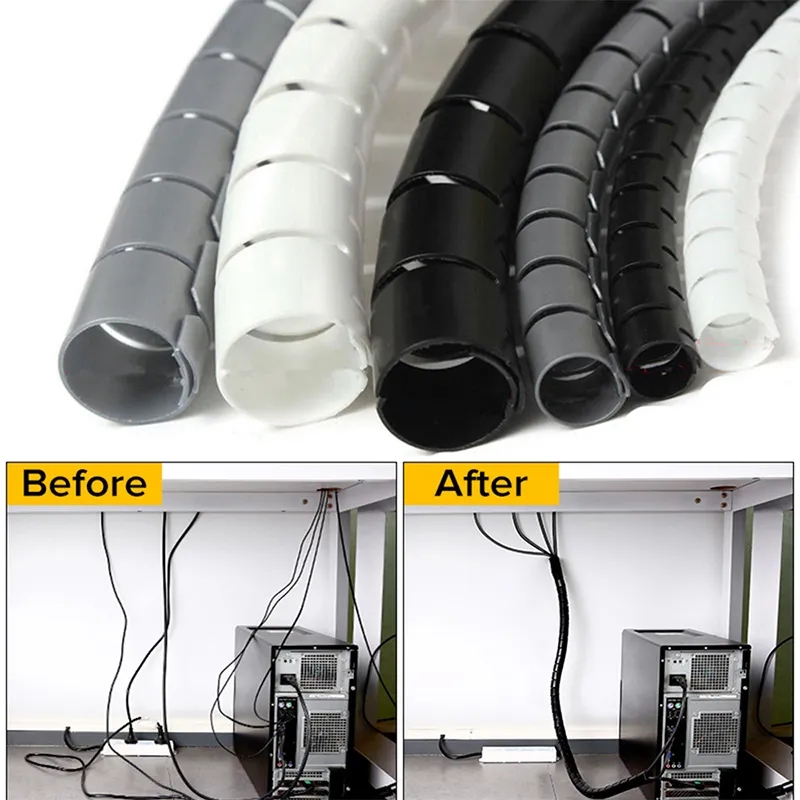 Cable Lock Flexible - 1/2M Flexible Spirale Kabel Organizer Clips