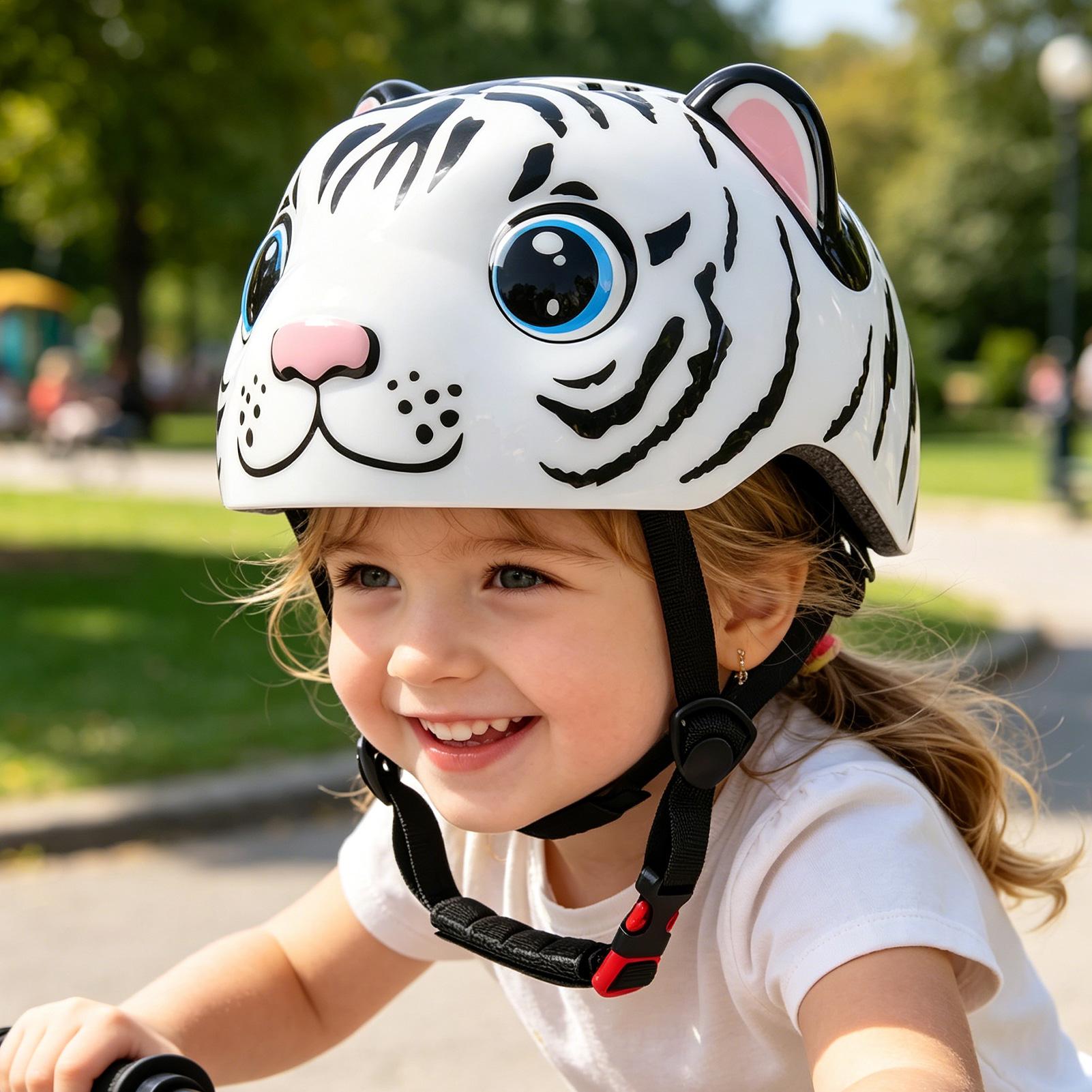 Commute Cycling Helmet - Helm für Kinder, Tigermuster, verstellbarer Roller-Schutzhelm,