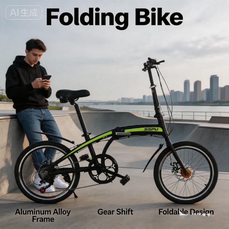Commuting With Bike - Ultraleichtes 20-Zoll-Faltrad - Aluminiumlegierung Tragbares City-Pendlerfahrrad
