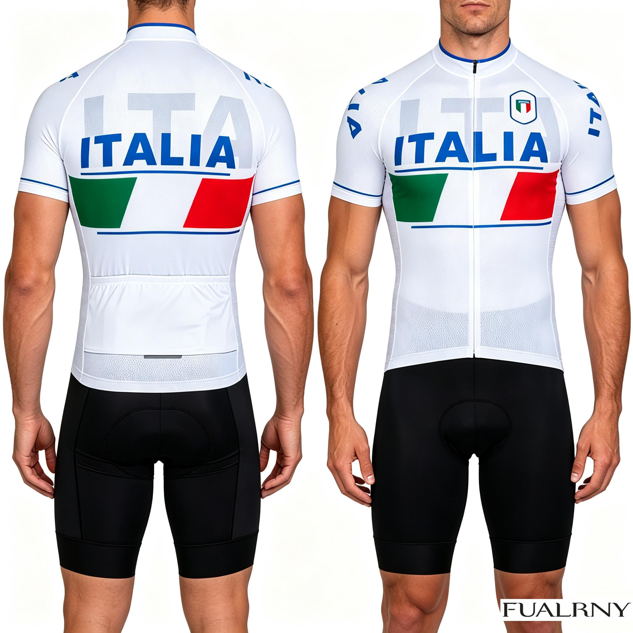 Cycling Commuter Clothing - ITALIA Sommer-Radtrikot-Set Maillot Fahrradtrikot Trägerhosen-Set Herren