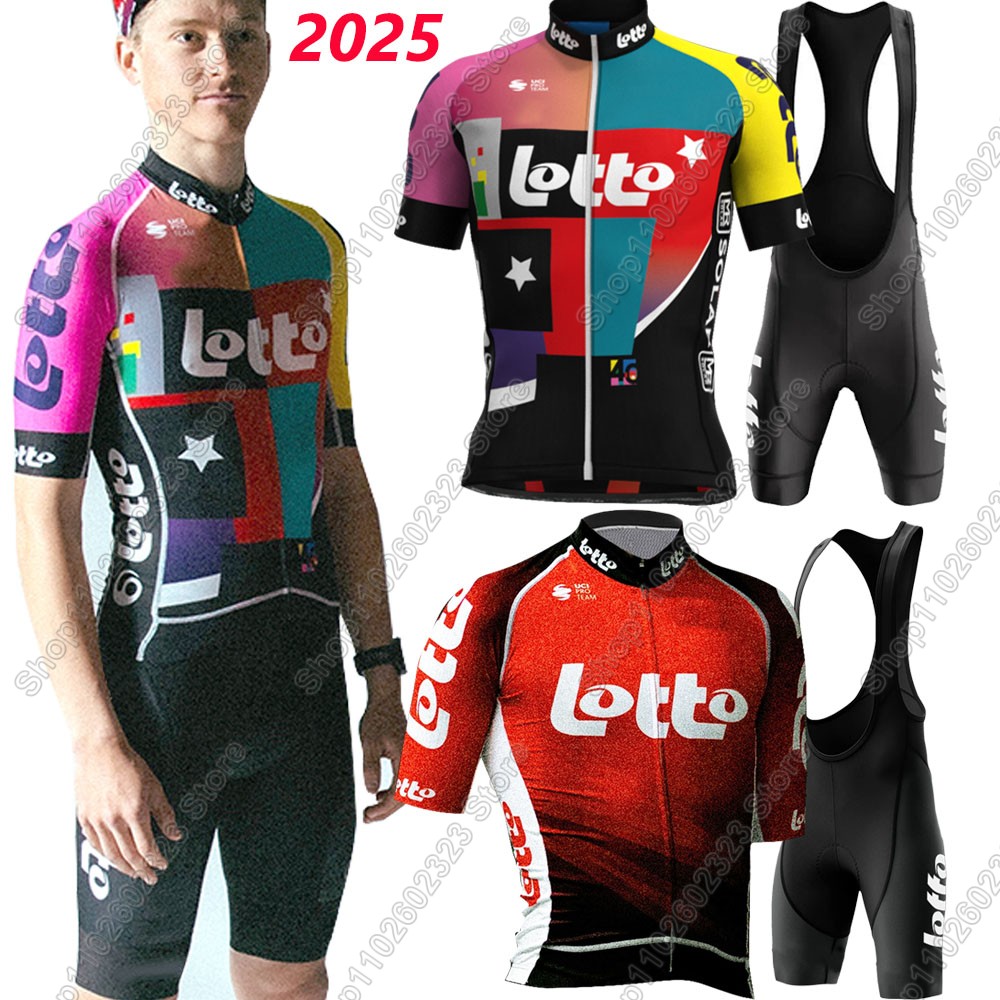 Cycling Commuter Clothing - Lotto Team 2025, Radtrikot-Set, Sommer, belgische