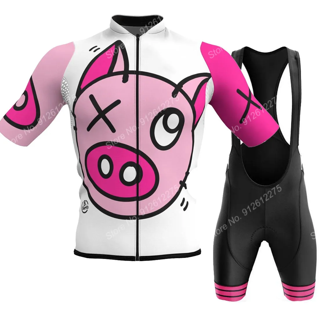 Cycling Commuter Clothing - Set Cartoon Comic Schwein 2023 Radfahren