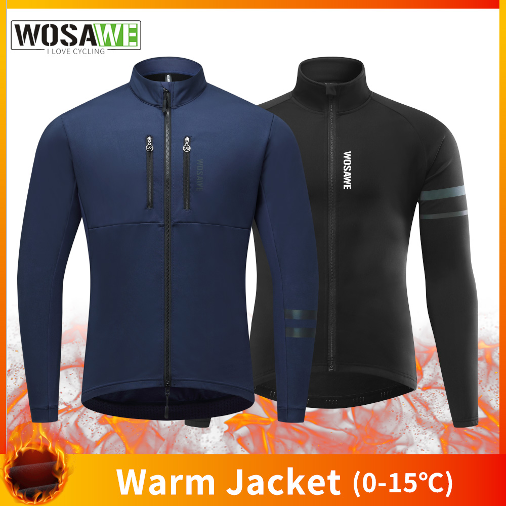 Cycling Commuter Jacket - WOSAWE Fahrradjacke Winter Thermofleece Mantel Herren