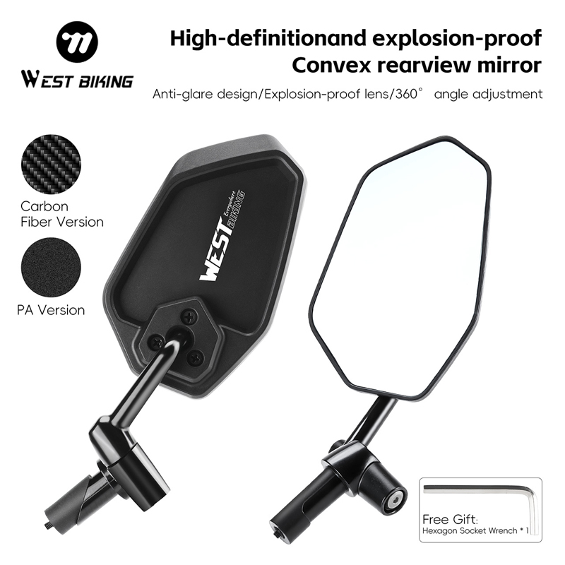 Mirror Handlebar Convex - WEST BIKING HD Blendfreier Konvexer Rückspiegel