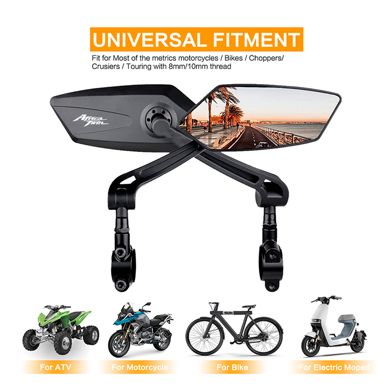 Mirror Handlebar Convex - Motorrad Lenker Spiegel Klapp Schwarz weitwinkel