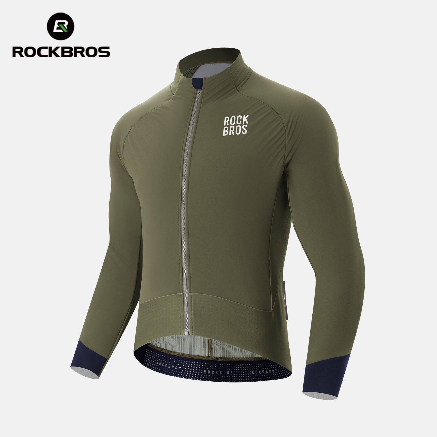 Cycling Commuter Jacket - ROCKBROS Winter-Fleece-Fahrradjacke für Herren, winddicht, doppellagig,