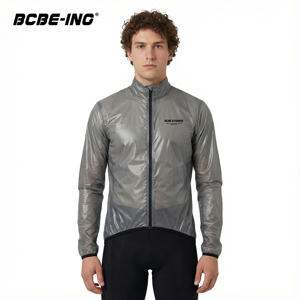 Cycling Rain Jacket Commute - BCBE-ING Fahrrad-Regenjacke, leicht, winddicht, wasserdicht, Fahrrad-Windjacke,