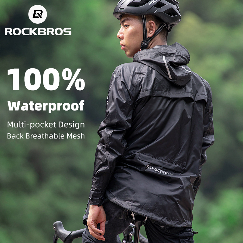 Cycling Rain Jacket Commute - ROCKBROS Wasserdicht Radfahren Regen Mantel Männer