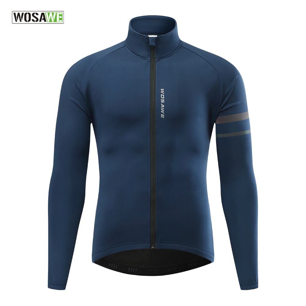 Cycling Commuter Jacket - WOSAWE Herren Thermo-Winter-Fahrradjacke, Fleece-Futter, Langarm-Jersey, winddicht,
